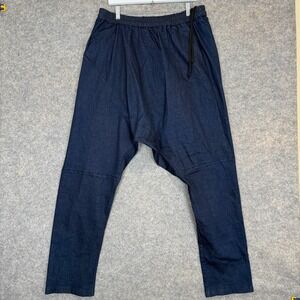 Kotyto Japanese Harem Pants Mens One Size Large - XL ? Baggy Parachute Drop Blue